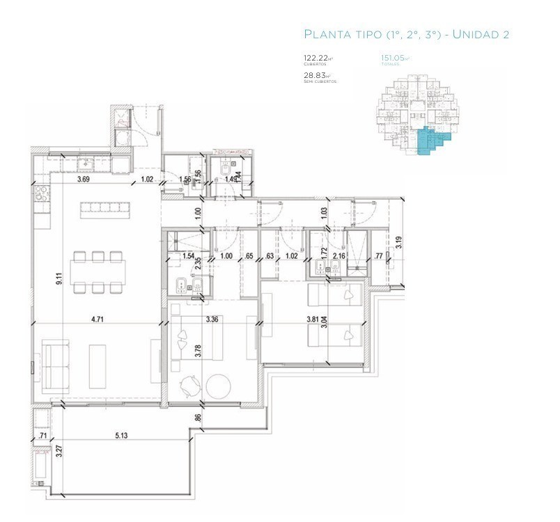 Departamento de 2 dormitorios en Manantiales